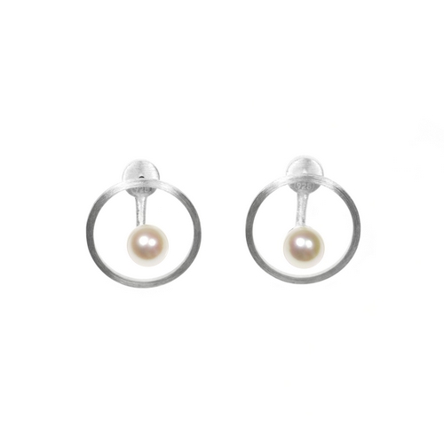 Circle and Pearl Earrings