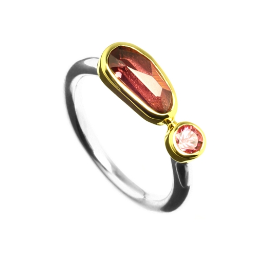 Ring 1.5ct Pink Tourmaline, Garnet
