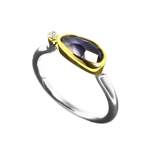 Ring 1.5ct Iolite,Diamond