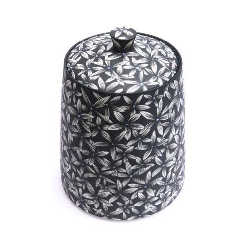 All Black Petal Canister