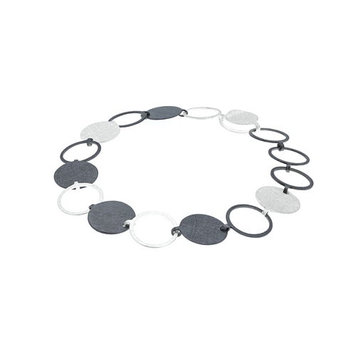 Circles Silver & Oxide Bracelet