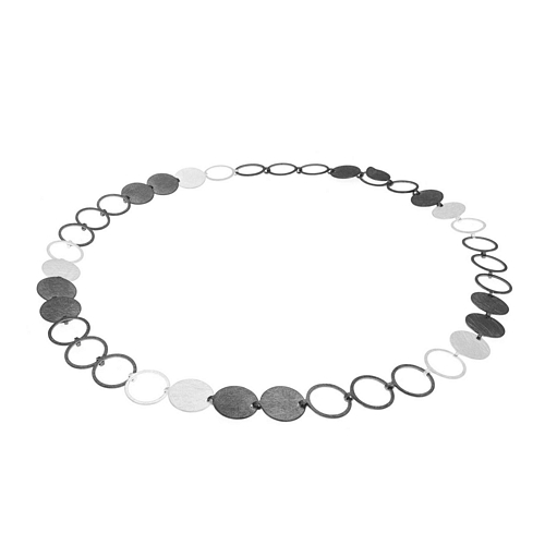 Circles Silver & Oxide Necklace