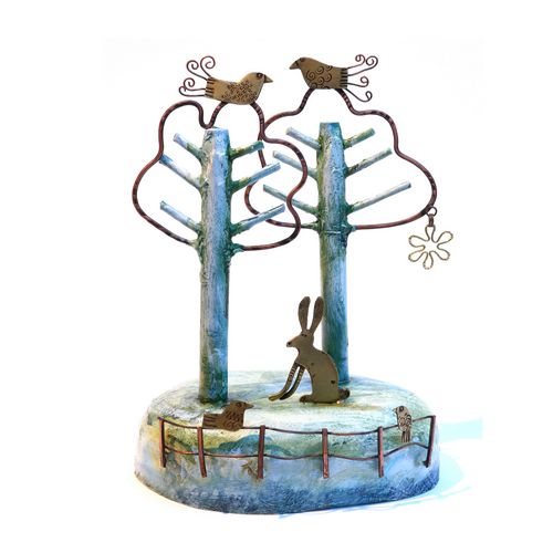 Woodland - 2 Trees+Bird