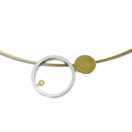 Pendant Circle and Dot + Diamond