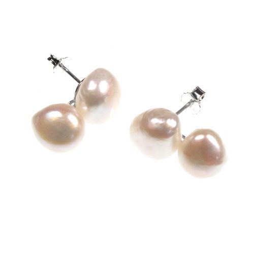 E/R Stud Lg Double Pearls