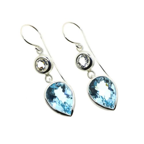 Drop E/R Blue topaz+White Topaz