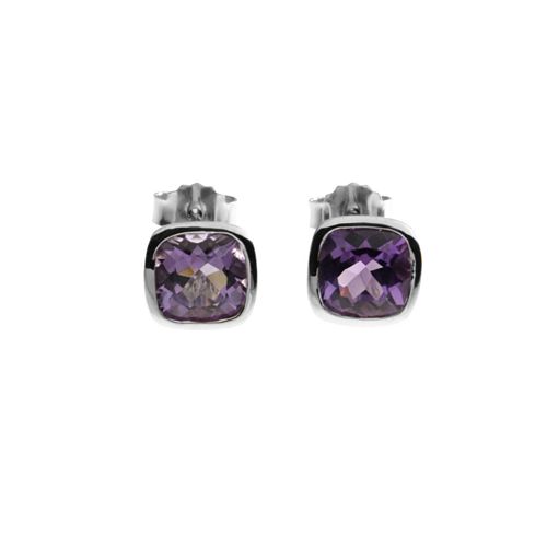 Stud E/R Amethyst Square