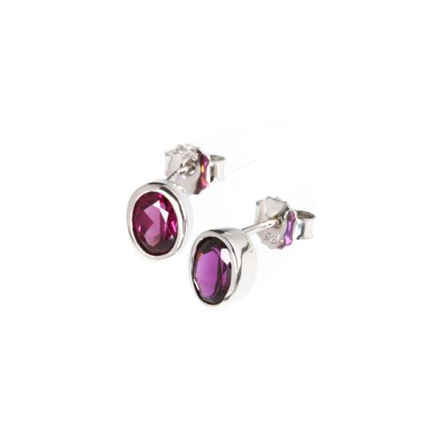 Studs Oval Rhodolite