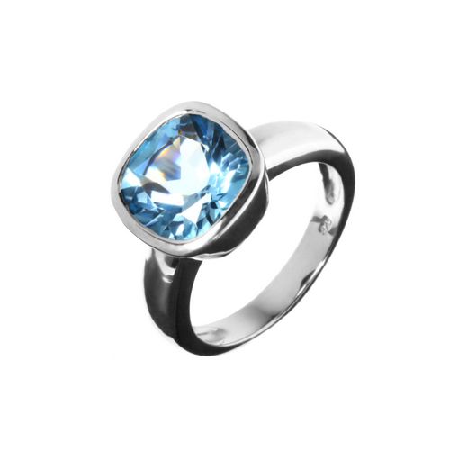 Ring Cushion Cut B.Topaz