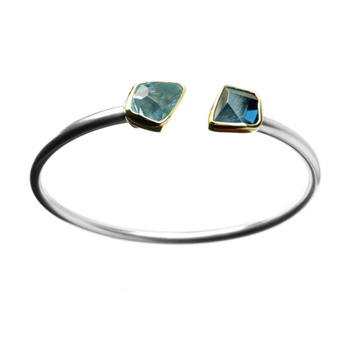 7.5ct Aquamarine & Blue Topaz Bracelet