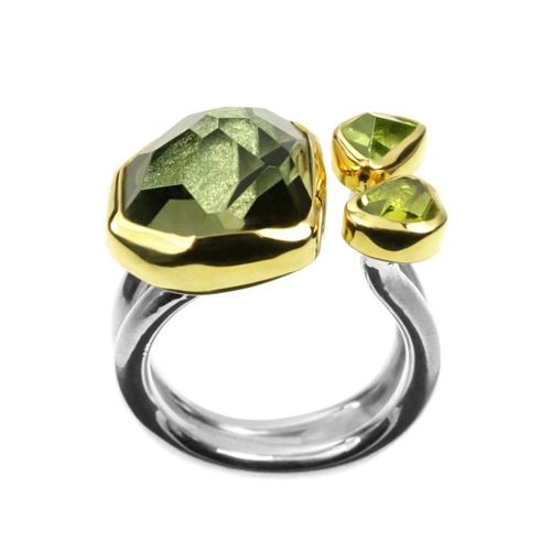 11ct Green Amethyst & Peridot Ring