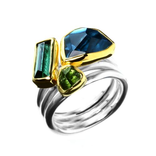 Ring G.Tourmalines, B.Topaz