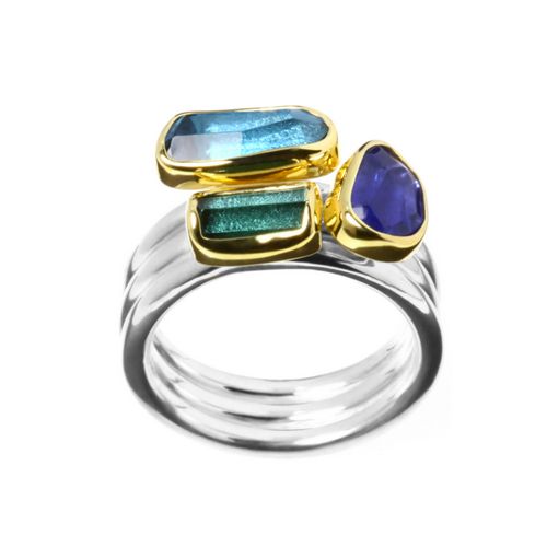 Ring G.Tourmaline,B.Topaz,Diamond