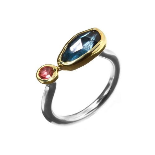 Ring B.Topaz,R.Tourmalines 2.5ct