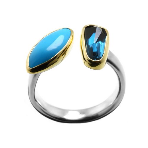 Ring, B.Topaz,Turquoise 4.5ct