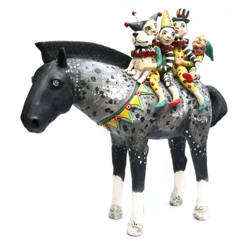 Circus Horse with Family+Dog