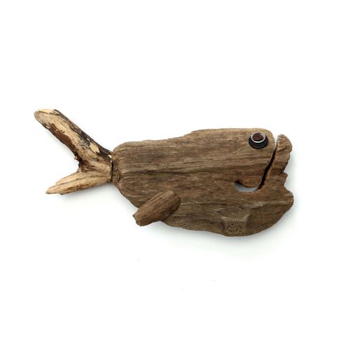 Wallmounted Driftwood Fish Chubby Medium