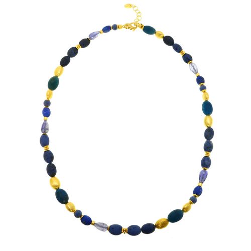 N/L Oval Lapis Lazuli,Dumortiorite,Iolite,Apatite