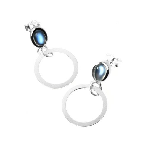 Oval Moonstone Earrings