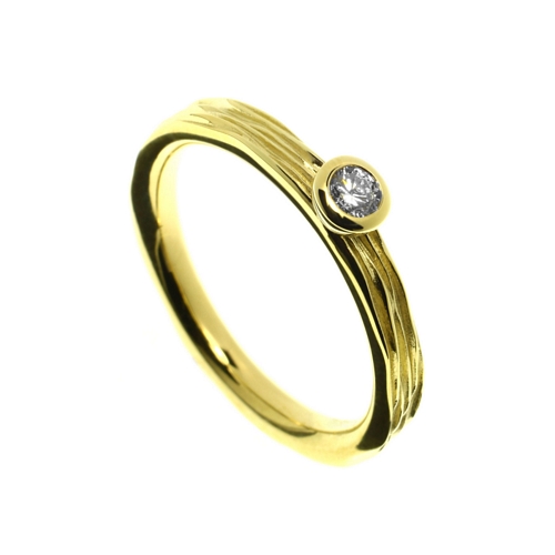 Ring Crease 14ct Gold+Diamond Solitaire