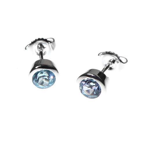 E/R Stud London Blue Topaz