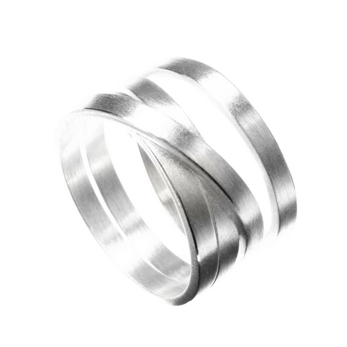 Multi Loop Silver Irregular Band Ring