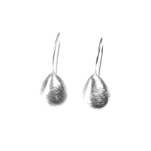 Silver Scratched Earrings