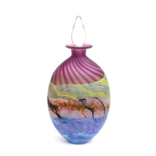 Small Flat Stoppered Bottle Amethyst