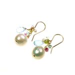 White Baroque Pearl Cluster Fish Hook Drop earring