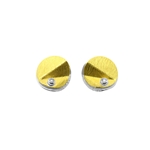 ZigZag Gold Dot with Diamond Earrings