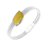 Soft Rectangle Bracelet with 0.03ct Diamond