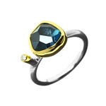 Ring, 4.0ct B.Topaz, 0.02ct Diamond