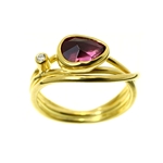 Ring,1.5ct Pink Tourmaline, 0.02ct Diamond