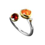 Ring Red & Mandarin Garnet, Diamond