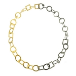 Circle and Square Open Links Necklace
