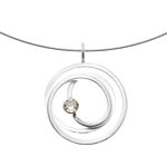 Pendant, Round Swirl CZ